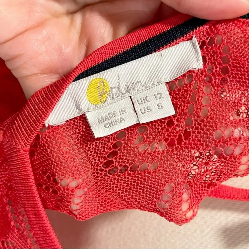 Boden Pointelle Knitted Midi Dress Women's Size 8 - Picture 8 of 13